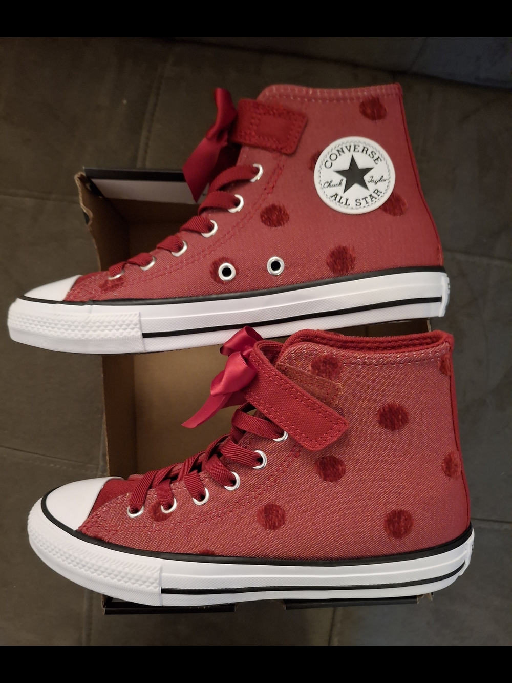 Converse Kids' Red Polka Dot High-Top Sneakers